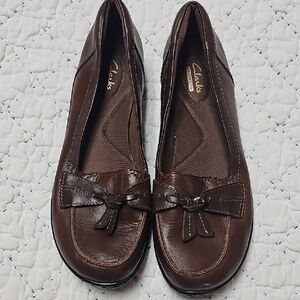 Clarks Women's Dark Brown Leather Loafers